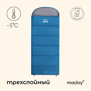 Спальный мешок maclay camping comfort cool, одеяло, 3 слоя, правый, 220х90 см,5/10°С