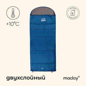 Спальный мешок maclay camping comfort summer, одеяло, 2 слоя, левый, 220х90 см,10/25°С