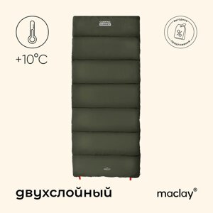 Спальный мешок maclay camping summer, одеяло, 2 слоя, левый, 220х90 см,10/25°С