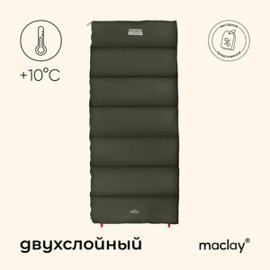 Спальный мешок maclay camping summer, одеяло, 2 слоя, правый, 220х90 см,10/25°С