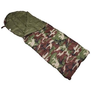 Спальный мешок Wildman «Милитари», одеяло, с капюшоном, 2 слоя, 220x75 см,5/15°C