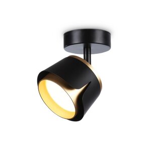Спот накладной поворотный со сменной лампой Ambrella light, Techno family, TN71227, GX53, цвет чёрный, золото