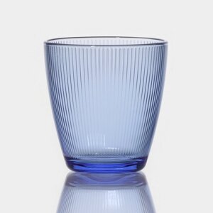 Стакан низкий стеклянный «Концепто Страйпи», 250 мл, цвет синий