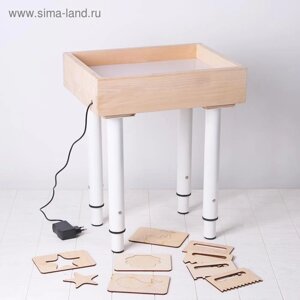 Стол для рисования песком с белой подсветкой, 30 40 см + гребень и трафарет