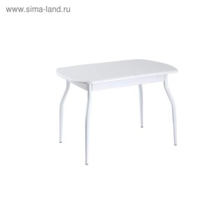 Стол раздвижной Дэли МДФ, 1400(1800)х900х760, Белое/Крашеные фигурные