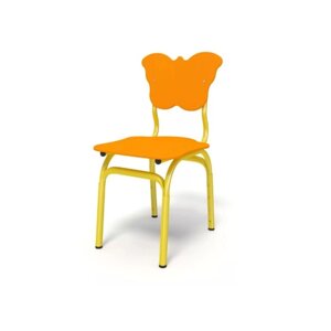 Стул регулируемый «Бабочка», 410340680 мм, гр. 1-3, цвет оранжевый / каркас жёлтый