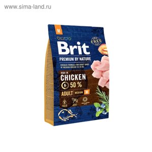 Сухой корм Brit Premium by Nature Adult M для собак, средних пород, 3 кг