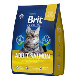 Сухой корм Brit Premium Cat Adult Salmon для кошек, лосось, 400 г