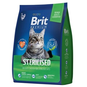Сухой корм Brit Premium Cat Sterilized Chicken для стерилизованных кошек, курица, 8 кг