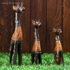 Сувенир дерево (набор 3 шт) Жирафы" 24х10х5 см