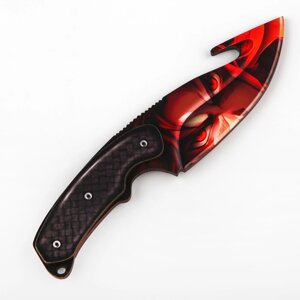 Сувенир деревянный нож с лезвием крюком «Аниме красный», 22 см