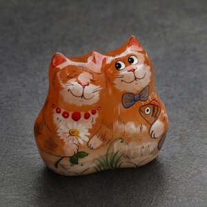 Сувенир «Кот с кошкой», 847 см, селенит
