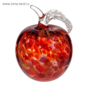 Сувенир стекло в стеклокрошку "Яблоко красно-марг. h 90 мм