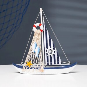 Сувенирная модель корабля «Парусник рыбака», фигурка дерево, 25245 см