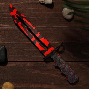 Сувенирное оружие из дерева «Штык нож», красные узоры