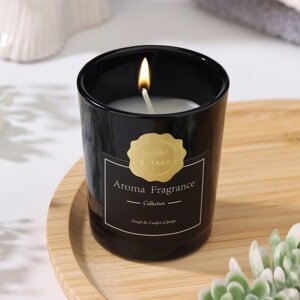 Свеча ароматическая "Aroma Candle", белый чай, черная, 5,5х6,5 см