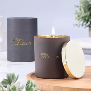 Свеча ароматическая в стакане "Aroma collection", 260 г, османтус, в тубусе, соевый воск