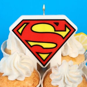 Свеча для торта "С Днем Рождения!9 х 8 см, Супергерои