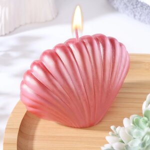 Свеча фигурная "Ракушка", 4х9х6,5 см, розовый перламутр