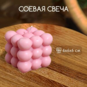 Свеча "Шарики 3 слоя" 6х6х6 см, соевый воск МИКС