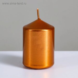 Свеча "Столбик", кофейно-золотая, 5,58см