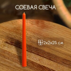 Свеча тонкая 2х2х25 см, соевый воск МИКС