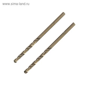 Сверло по металлу ТУНДРА, HSS-Co (5% кобальта), цилиндрический хвост., 3 мм, 2 шт.