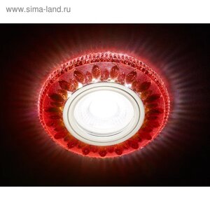 Светильник Ambrella light встраиваемый светодиодный, G5.3, 3Вт, цвет хром, красный, d=60 мм