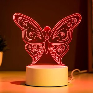 Светильник "Бабочка" LED RGB от сети 9,5х15х16см RISALUX