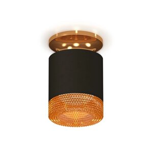 Светильник накладной с композитным хрусталём Ambrella light, XS7402103, MR16 GU5.3, GU10 LED 10 Вт, цвет чёрный песок, золото жёлтое, кофе