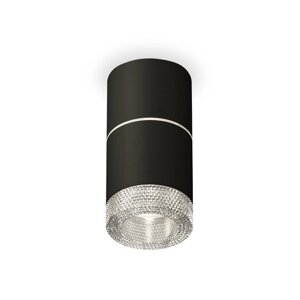 Светильник накладной с композитным хрусталём Ambrella light, XS7402142, MR16 GU5.3 LED 10 Вт, цвет чёрный песок, прозрачный
