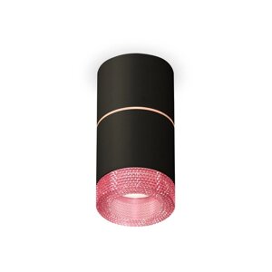 Светильник накладной с композитным хрусталём Ambrella light, XS7402202, MR16 GU5.3 LED 10 Вт, цвет чёрный песок, розовый