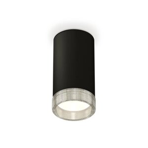 Светильник накладной с композитным хрусталём Ambrella light, XS8162010, GX53 LED 12 Вт, цвет чёрный песок, прозрачный