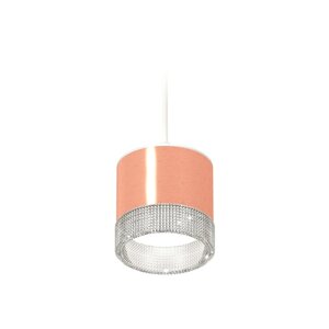 Светильник подвесной с композитным хрусталём Ambrella light, XP8122030, GX53 LED 12 Вт, цвет золото розовое, прозрачный, белый песок