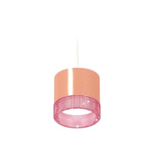 Светильник подвесной с композитным хрусталём Ambrella light, XP8122031, GX53 LED 12 Вт, цвет золото розовое, розовый, белый песок