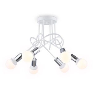Светильник потолочный в стиле лофт Ambrella light, Loft, TR80417, 6хE27, цвет белый, хром