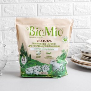 Таблетки для посудомоечных машин BioMio "BIO-TOTAL", с маслом эвкалипта, 60 шт.