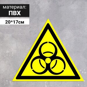 Табличка «Осторожно! Биологическая опасность (инфекционные вещества)200 мм
