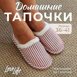 Тапочки женские, размер 40-41, красный