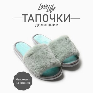 Тапочки женские с открытым носом размер 36-37, цвет мята