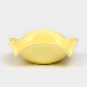 Тарелка керамическая "Капля", 23 см, жёлтая, 1 сорт, Иран