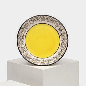 Тарелка керамическая "Персия", глубокая, 550 мл, 20 см, жёлтая, 1 сорт, Иран