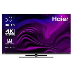 Телевизор haier SMART TV ах рго, 50", 3840x2160, DVB-T2/C/S2, HDMI 4, USB 2, smart TV, чёрный