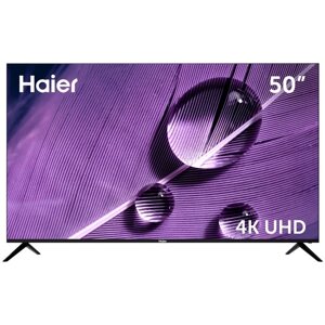 Телевизор haier SMART TV S1, 50", 3840x2160, DVB-T/T2/C/S2, HDMI 3, USB 2, smart TV, чёрный