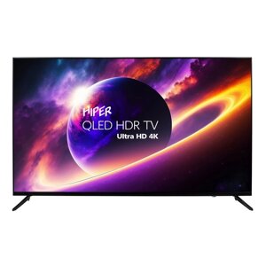 Телевизор HIPER QL55UD700AD, 55", 3840x2160, DVB-T2/C/S2, HDMI 3, USB 2, smart TV, графитовый