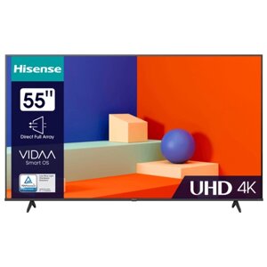Телевизор hisense 55A6k, 55", 3840x2160, DVB-T/T2/C/S2, HDMI 3, USB 2, smart TV, чёрный
