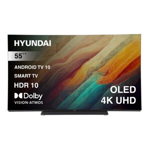 Телевизор OLED hyundai H-LED55OBU7700, 55", 4K ultra HD, 3840х2160, DVB-C/S/S2/T/T2, 3хhdmi, 2хusb, smarttv, черный