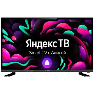 Телевизор yuno ULX-32TCS226, 32", 1366x768, DVB-T2/C/S2, HDMI 3, USB 2, smarttv, чёрный