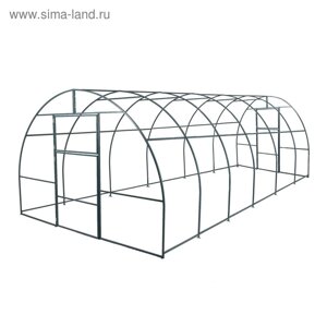 Теплица (каркас), 6 3 2 м, металл, профиль 20 20 мм, шаг дуги 1 м, без поликарбоната