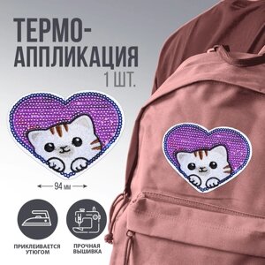 Термонаклейка на одежду «Кот», 6,8 х 5,9 см